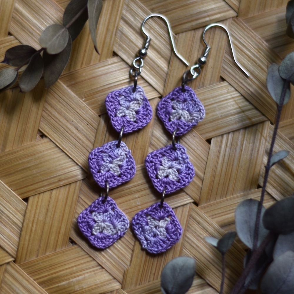 Purple Boho Earrings